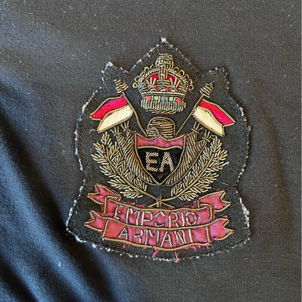 Vintage Emporio Armani Black Zip-Up Hoodie